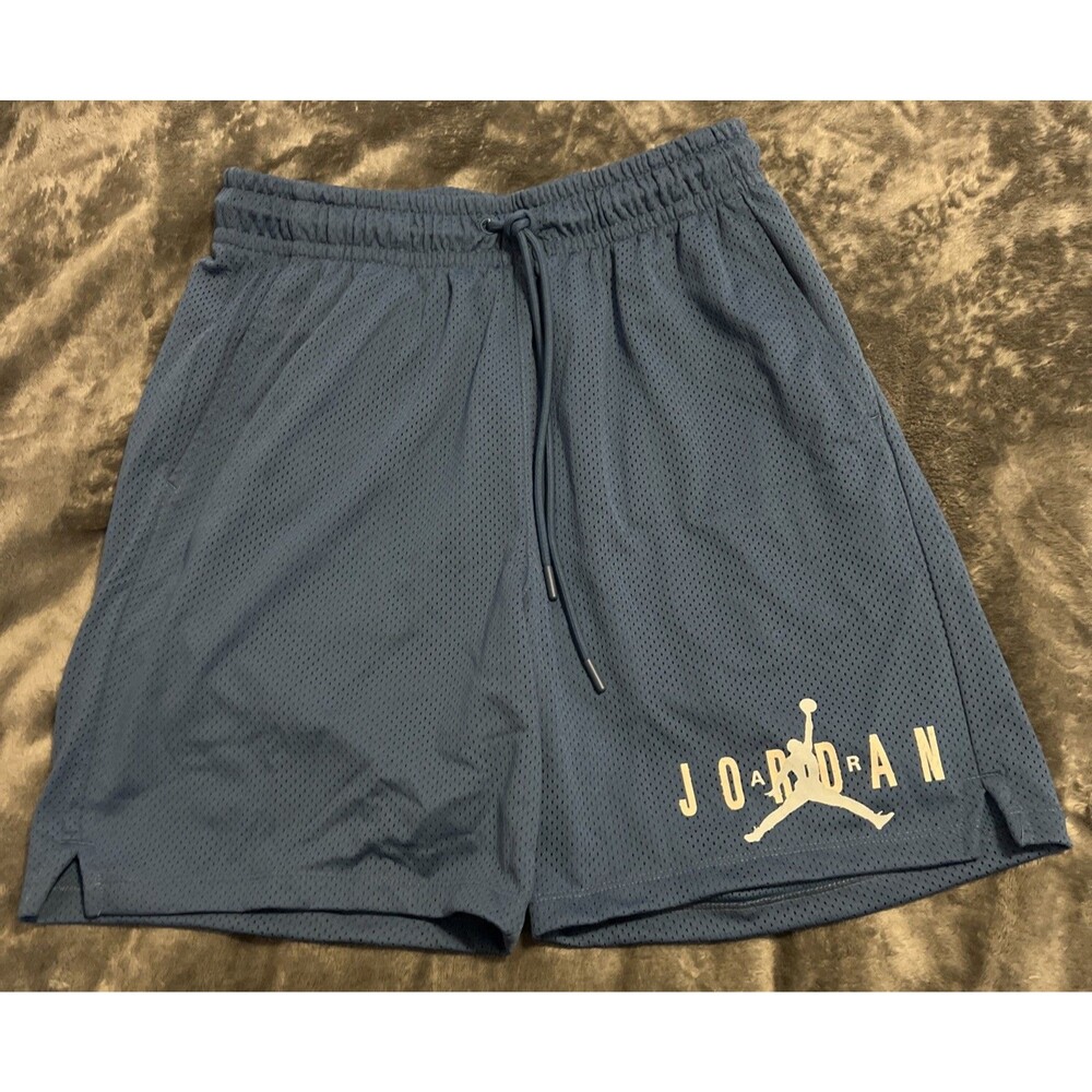 Medium Nike Air Jordan Essentials Shorts Mens True Blue Mesh Drawstring NWOT